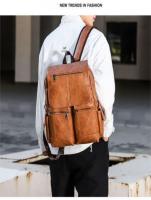 Bolsos de cuero retro pu, mochilas universitarias de moda para hombres, mochilas de computadora casuales, mochilas - details 5