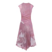 Vestido de malla de seda plisado clásico para mujer nuevo estilo hecho a mano - details 4
