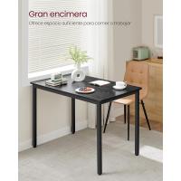 Mesa de Comedor-Cocina 70 x 110 x 77cm Diseño de Mezcla Gris-Negro Ideal para 4 Personas - details 9