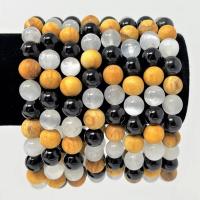 Pulsera de purificación corporal de cristal de 8 mm con selenita, turmalina negra y palo santo para mejorar el movimiento y la energía - details 10