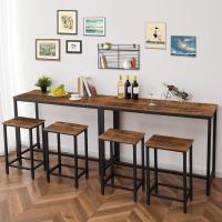 Juego de Taburetes de Bar de Altura de 61 cm Duradero Fácil Montaje Negro EBB01MD01 - details 10