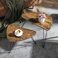 Juego de 2 Mesas Auxiliares Estilo Industrial para Sala de Estar, Comedor, Dormitorio - details 1