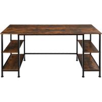 Mesa para oficina, Mueble de Oficina, Mesa ejecutiva Estilo Industrial (Madera Industrial Oscura, rústica) - details 3
