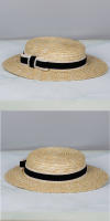 Sombrero de paja de ala corta Retro para mujer, elegante sombrero de copa para fiesta de té y boda con cinta de ganchillo, gorro de viaje de verano para mujer - details 4