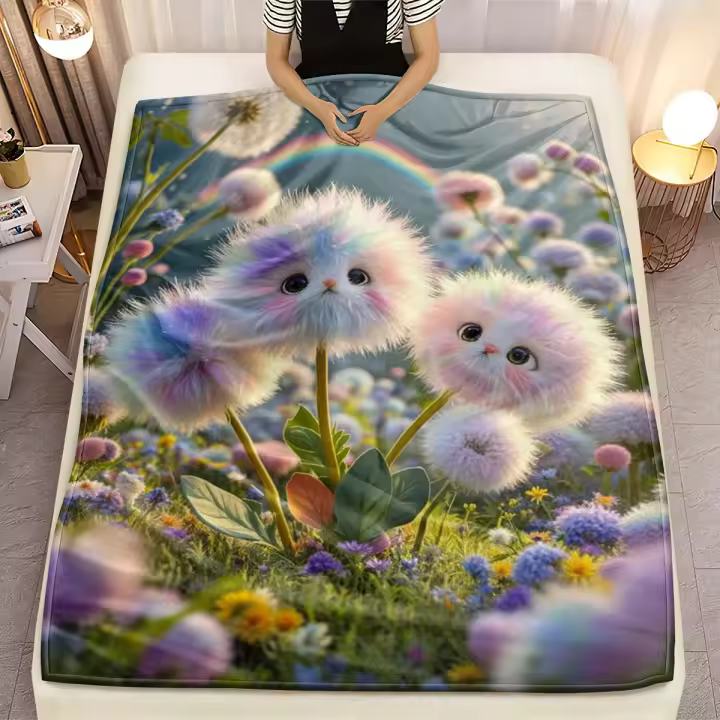 Caprichoso diseño de semillas flotantes de forro polar de diente de león Kawaii para decoración bohemia y curación emocional ligero - 1