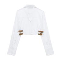 BUNO-Conjunto de otoño para mujer, camisa con cinturón de manga larga + faldas plisadas, conjunto de dos piezas de calle bonita, chándal, 2025 - details 2