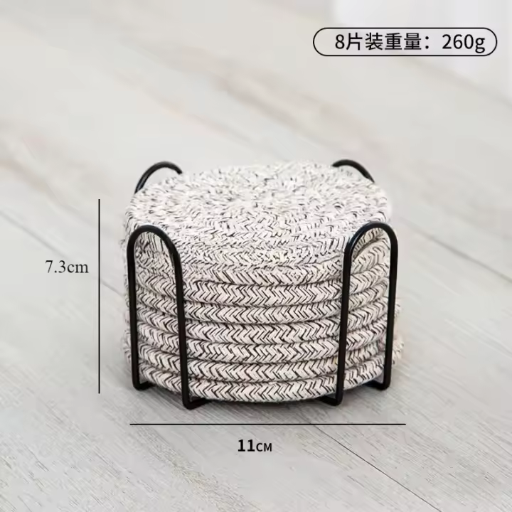 Juego de Posavasos de Tejido Resistente a Altas Temperaturas Posavasos para Vajilla, Almohadillas Decorativas para Mesa, Mantel Individual, 8 Uds - 1