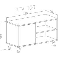 TV para Salón |   57 x 95 x 40 cm |   Indicado para TV de 32/40" |   Modelo Viento 100 |   Puccini |   Puerta Abatible Color Blanco - details 7