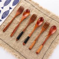 Juego de cubiertos de madera portátil, juego de cuchara, tenedor, cuchara, té de la tarde, postres, frutas, vajilla de viaje - details 5