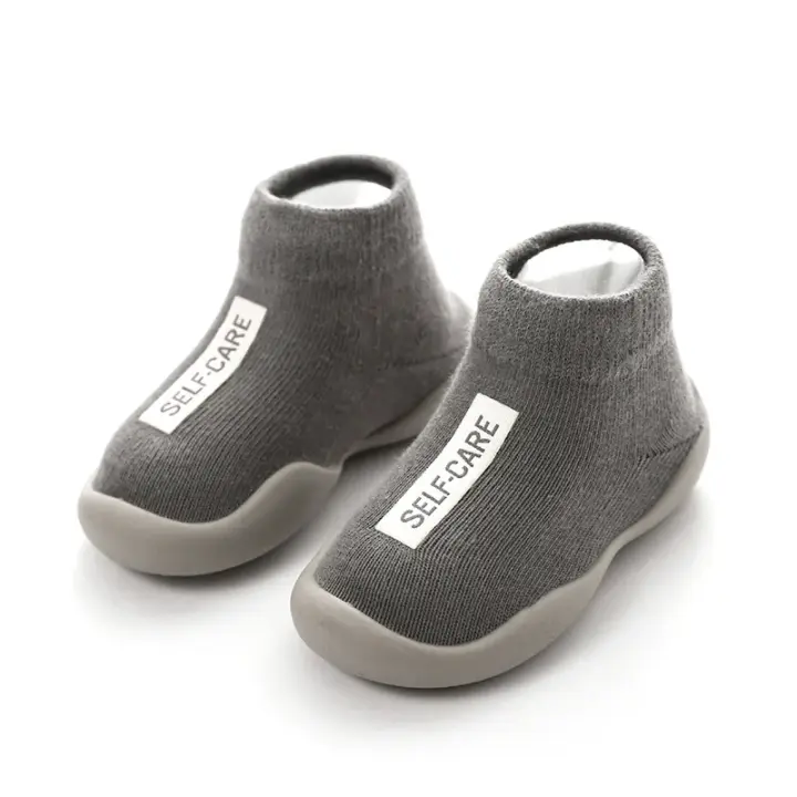 Zapatos de primeros pasos para bebé, niño pequeño, niño y niña, suela de goma suave, zapatos casuales descalzos, botines de punto antideslizantes - 1