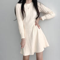 Vestidos básicos de invierno 2023, minivestidos bonitos de punto, túnica de manga larga, vestido suéter dulce - details 3