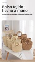 Bolso de paja de estilo francés, bolso tejido, bolso de playa de verano, bolso versátil de celebridad de Internet para mujer, bolso de vacaciones en la playa de estilo forestal - details 0