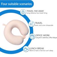 1 Almohada de respaldo de espuma viscoelástica en forma de U para protección del cuello, soporte para el cuello y la espalda para dormir sofá cama almohada de viaje para el hogar 30x30 cm (color carne) - details 2