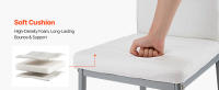 SucceBuy Juego de 4 sillas de comedor modernas, sillas laterales tapizadas de cuero con asientos acolchados y patas de metal resistentes, diseño que ahorra espacio para comedores o cocinas, color blanco - details 2