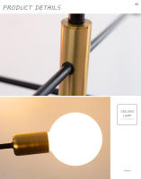 Lámpara colgante de techo moderna para el hogar, luz LED de araña nórdica E27, para dormitorio y sala de estar - details 4