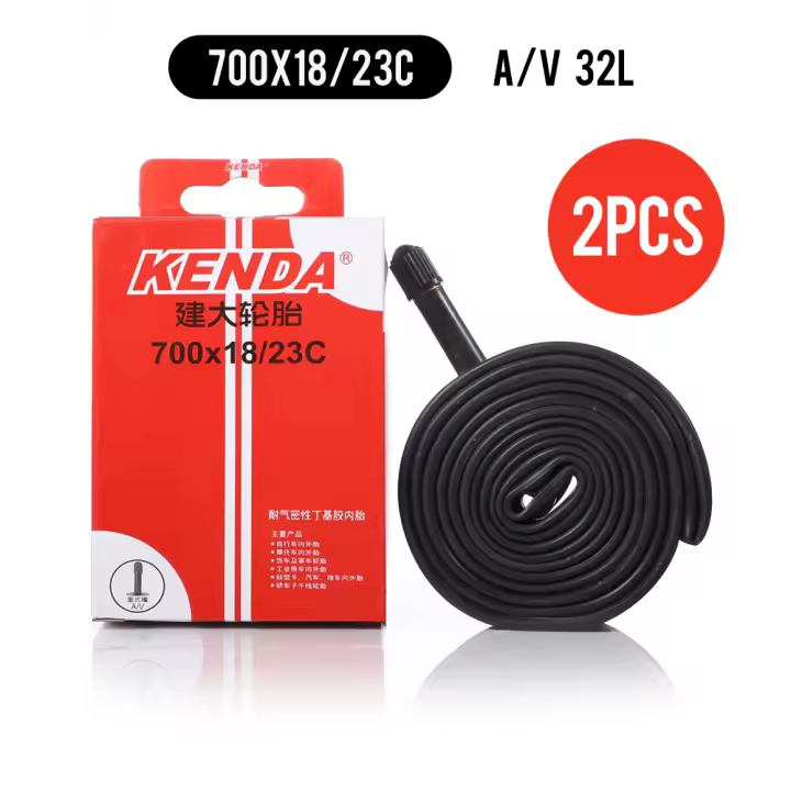 KENDA-tubo interior de bicicleta, cámara Schrader Presta, válvula interior, 2 piezas, 700C, 23C, 25C, 28C, 35C, 45C - 1