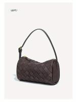 Bolso de mano tejido a mano - Multicolor (café/marrón claro/gris) Bolso de hombro compacto con cierre de cremallera para mujer, teléfono y artículos esenciales, diseño duradero y elegante - details 6