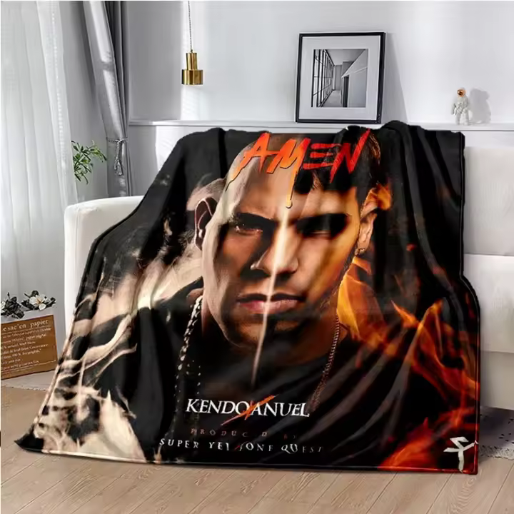 Anuel AA rapero Hip Hop cantante manta sofá Oficina senderismo Picnic colcha súper suave moda franela manta regalo de cumpleaños - 1