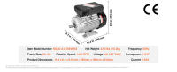Motor eléctrico SucceBuy, motor de compresor de aire monofásico, rotación CW/CCW para maquinaria agrícola y equipos generales - details 4