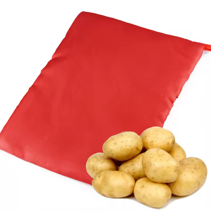 Bolsa roja lavable para cocinar patatas al horno, utensilio de cocina rápido para microondas, 4 patatas a la vez, G030, 1 unidad - 1