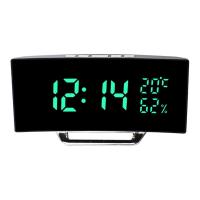 Alarma Digital Led de escritorio con hora, fecha, temperatura, humedad, pantalla, 12/24h, reloj de mesa de escritorio multifunción - details 7