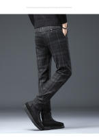 Pantalones Largos de Moda para Hombres Primavera 2025 Ajuste Delgado, Legua Recta, Estilo Casual a Cuadros Ropa de Negocios Elegante - details 3