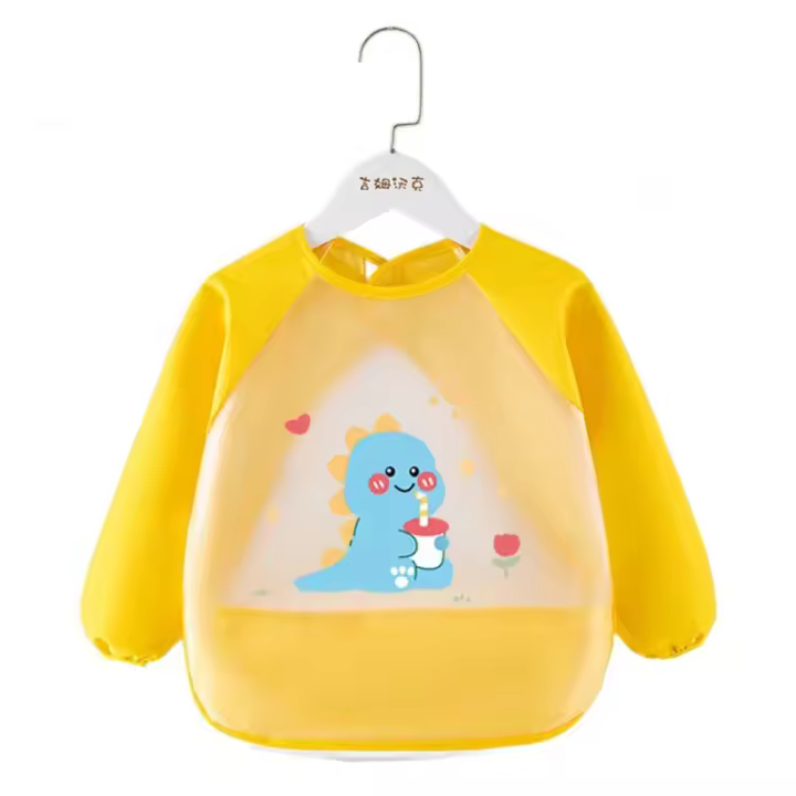 Babero impermeable para alimentación de bebé, toalla de Saliva sin lavar a prueba de suciedad, delantal para eructar, toalla de baba de manga larga, babero para bebé, ropa para eructar para niños - 1