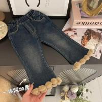 Suéter para niños para niñas 2025, Otoño Invierno, nuevo suéter de punto grueso coreano occidental, conjunto de pantalones vaqueros de invierno, moda - details 5