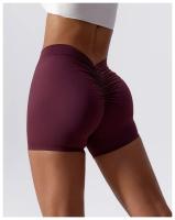 Pantalones cortos sin costuras para mujer ideal para el gimnasio y deportes al aire libre material de nylon transpirable y elástico con capucha tipo yoga y stretch aptos para primavera y verano - details 26