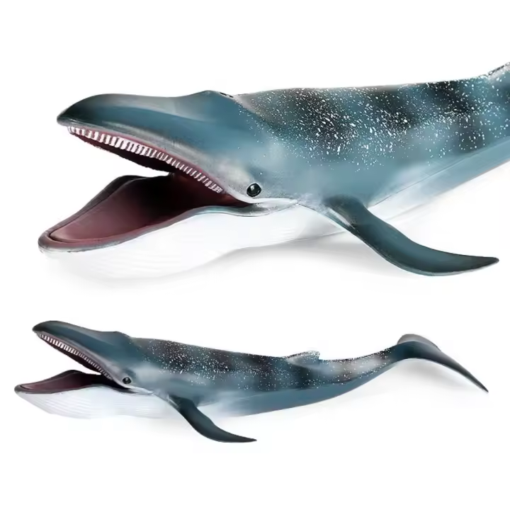 Figura de acción de ballena azul grande, juguete realista, pez tiburón grande salvaje, modelo hecho a mano, adorno de escritorio de ballena de plástico - 1