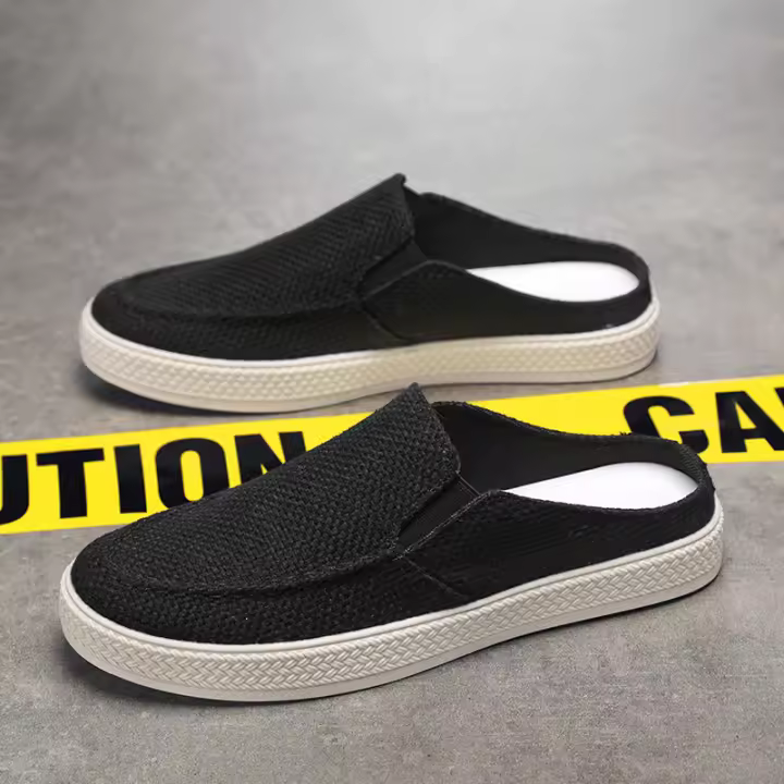 Zapatillas de Lona para Hombres Verano 2025 Cerradas, Monocromas, Cómodas para el Hogar - 1