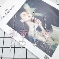 Accesorios para teléfono, cordón para teléfono, dijes para bolso, correa para teléfono móvil Y2k, dijes para teléfono con estrella, colgante para teléfono, cadena rosa para chica guay - details 4