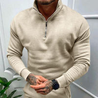 Chaqueta de color liso con cuello alto y media manga larga, para hombre - details 42