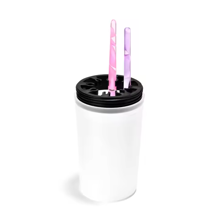 KADS Soporte para limpiador de pinceles para manicura, botella y taza de plástico, accesorios para bolígrafos de Gel Acrílico - 1