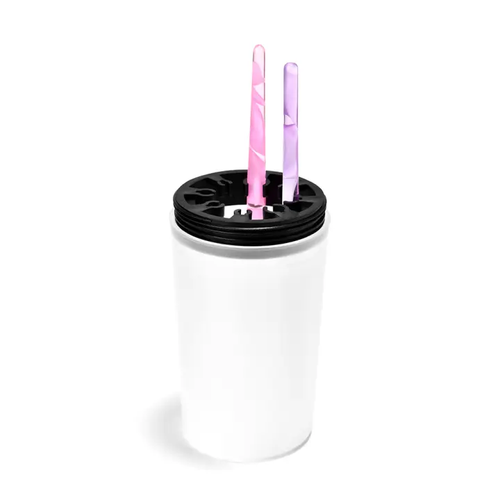KADS Soporte para limpiador de pinceles para manicura, botella y taza de plástico, accesorios para bolígrafos de Gel Acrílico - 1
