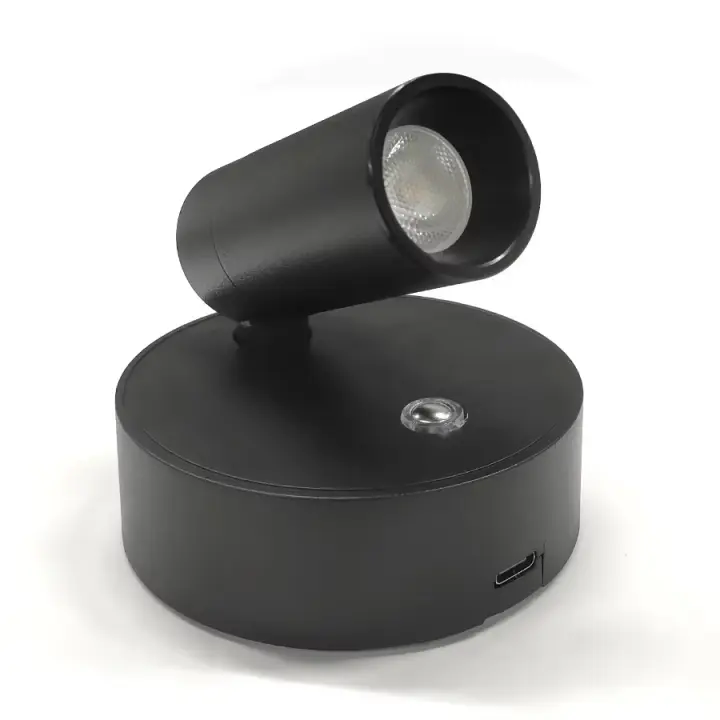 Foco LED inalámbrico para interiores, lámpara de pared magnética recargable, luz de imagen infinitamente regulable en 3 colores, función de control remoto con temporizador, foco para plantas, obras de arte, dormitorio, oficina - 1
