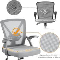 Silla de Oficina Silla de Trabajo con Reposabrazo Silla Ajustable Silla Ergonómica Silla Negra Altura Ajustable Malla Carga 136 KG Silla de Despacho Estudio - details 23