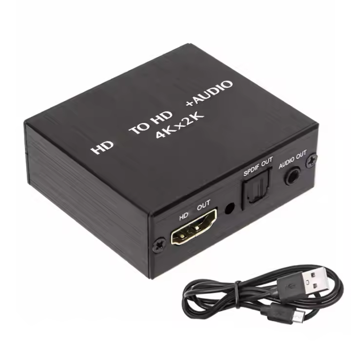 4K x 2K Extractor de vídeo, compatible con HDMI, convertidor de audio de 3,5mm, SPDIF, óptico TOSLINK Salida EstéreoSplitter adaptador - 1