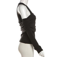 BUNO-Camiseta negra de manga larga con hombros descubiertos para mujer, jersey ajustado a la moda de cintura alta, Top liso Y2k 2024 - details 6
