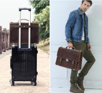Bolso de Hombre RETRO CONTACT'S de Cuero de Caballo Loco Bolsa de Laptop para Negocios de Gran Capacidad Material de Lining de Poliéster Tamaño de 14 Pulgadas Ideal para Primavera/Verano - details 0