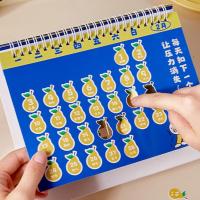 Calendario de escritorio de dibujos animados, palabras de Bessing de papel, calendario para reducir el estrés, calendario decorativo, planificador, calendario mensual - details 3