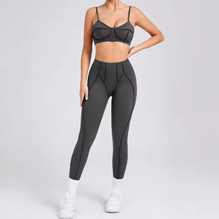 Traje de Yoga para Mujer de Cintura Alta Sujetador Deportivo Antiqueo Pantalones Fizz - 1