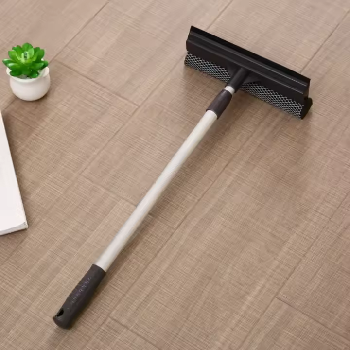 Limpiador de ventanas de escurridor 2 en 1, cepillo de limpieza de postes retráctiles, herramienta de limpieza de escurridor de vidrio para puerta de vidrio de ducha de coche, 1 ud. - 1