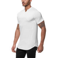 Muscleguys Camiseta de Fitness para Hombres Ajuste Cero, Secado Rápido, Pantalla Sólida, Cuello en V, Ropa de Gimnasio de Poliéster - details 11