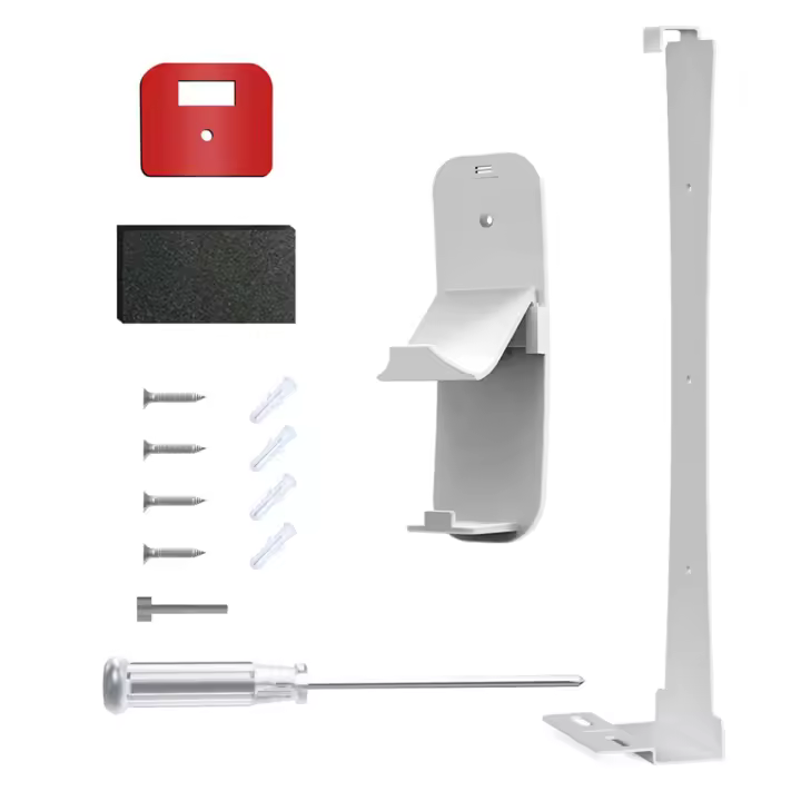 Soporte de pared para consola PS5 Slim, soporte de almacenamiento colgante con mango para auriculares, estante de almacenamiento, accesorios, blanco - 1