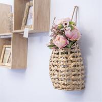 Cesta colgante tejida de jacinto de agua, cesta colgante de pared, decoración decorativa para puerta delantera, decoración para plantas de flores Boho - details 2