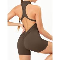Verano de alta intensidad de ejercicios de espalda, body de yoga, body ajustado de fitness con cremallera color piel para levantamiento de glúteos. - details 27