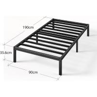 Elias Cama 90 x 190 cm 36 cm de Altura con Almacenamiento Debajo de la Cama Marco de Plataforma de Metal Negro - details 1