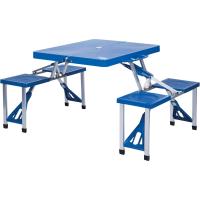 mesas plegable y 4 taburetes, Mesa tipo maletín, Mesa de picnic, Soporte sombrilla - details 0