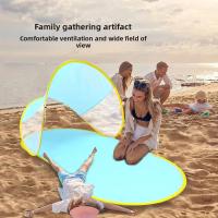 Carpa de playa para acampar con protección solar para exteriores, sin necesidad de construir, carpa de playa de apertura rápida, carpa de playa con forma de zapatilla azul - details 3